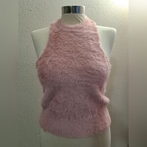 🩷Ronny Kobo Pink Fuzzy Sleeveless Sweater🩷